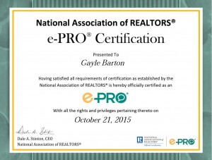 E-PRO Certificate - Gayle Barton online marketing expert